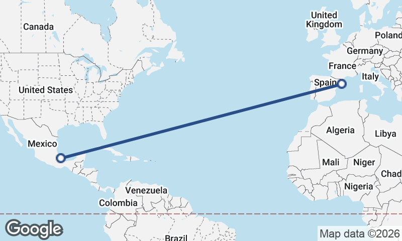 Barcelona to Veracruz