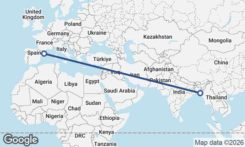Barcelona to Chittagong