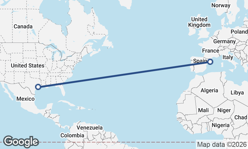 Barcelona to Houston