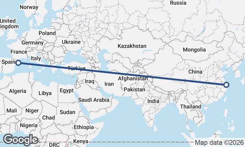 Barcelona to Shanghai