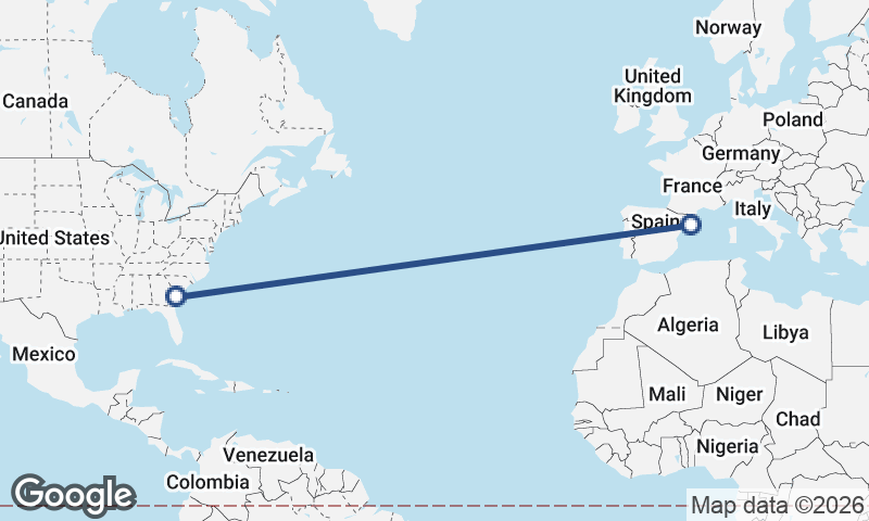 Barcelona to Savannah