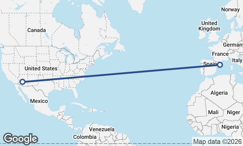 Barcelona to Phoenix