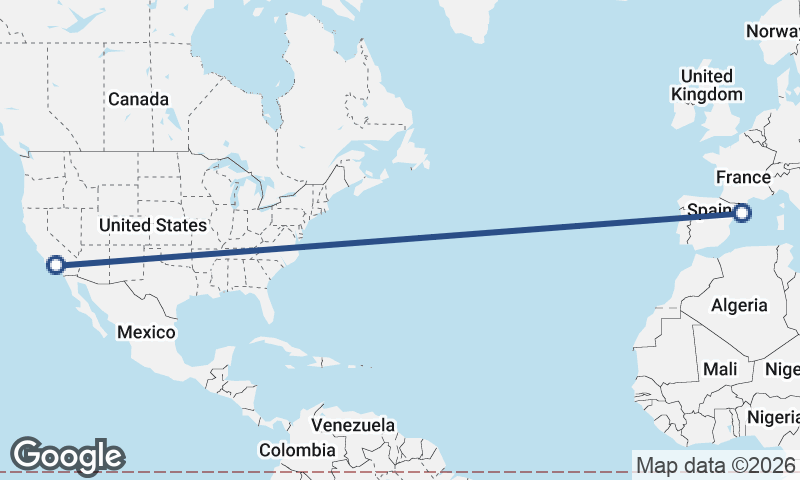 Barcelona to Los Angeles