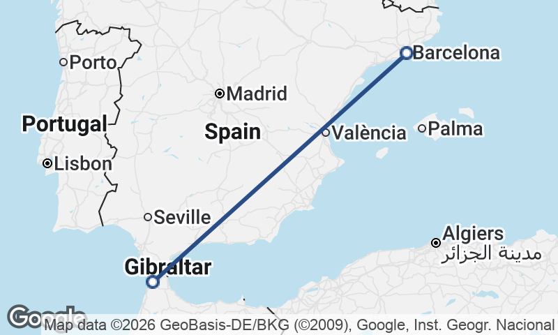 Barcelona to Tangier