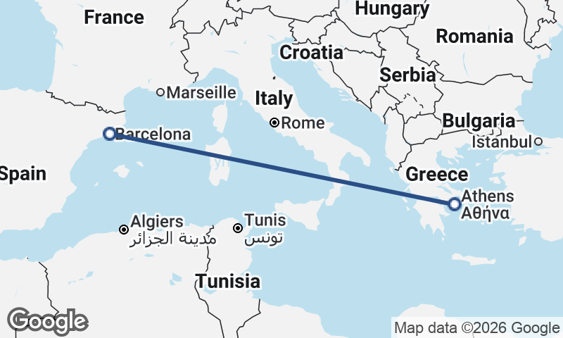 Barcelona to Athens
