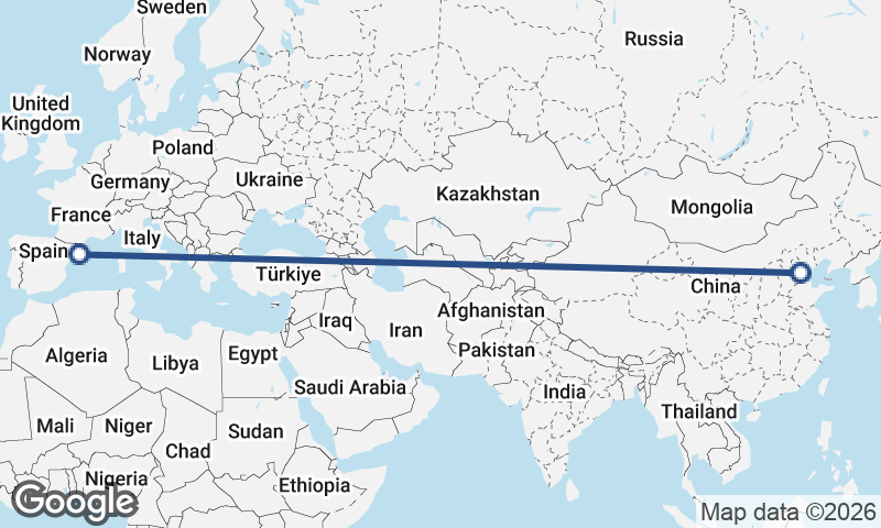 Barcelona to Tianjin