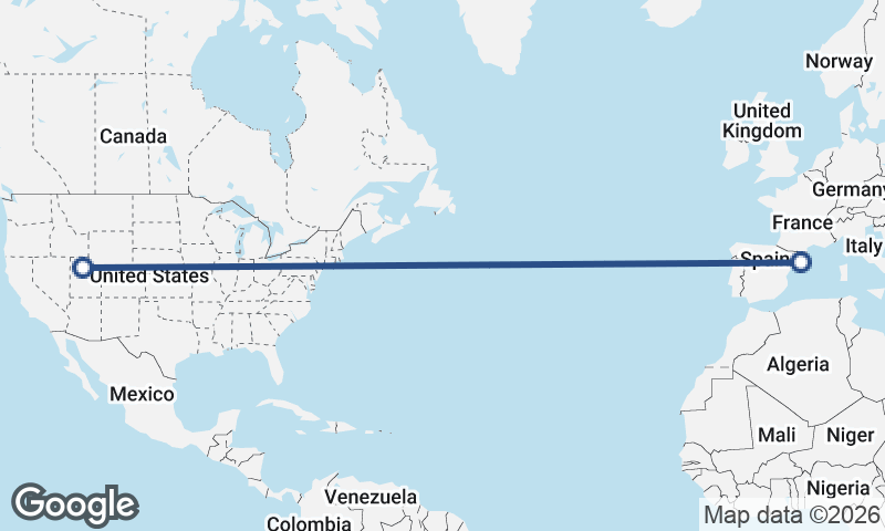 Barcelona to Salt Lake City