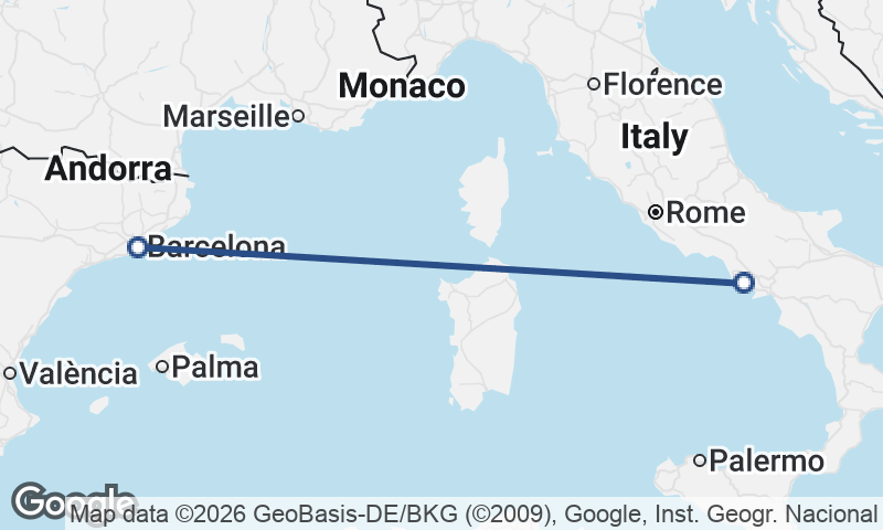 Barcelona to Naples