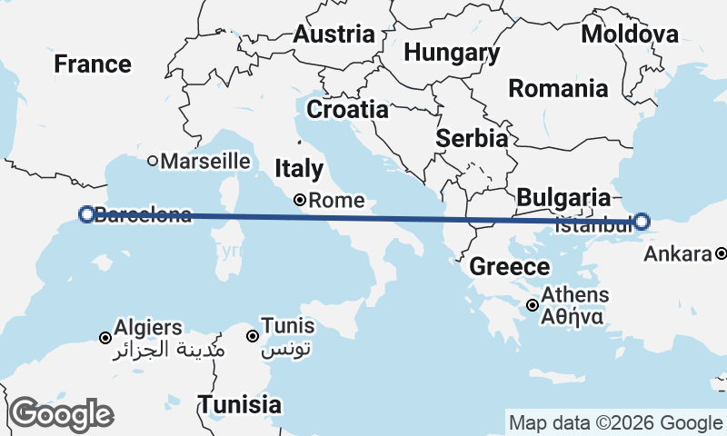 Barcelona to Istanbul