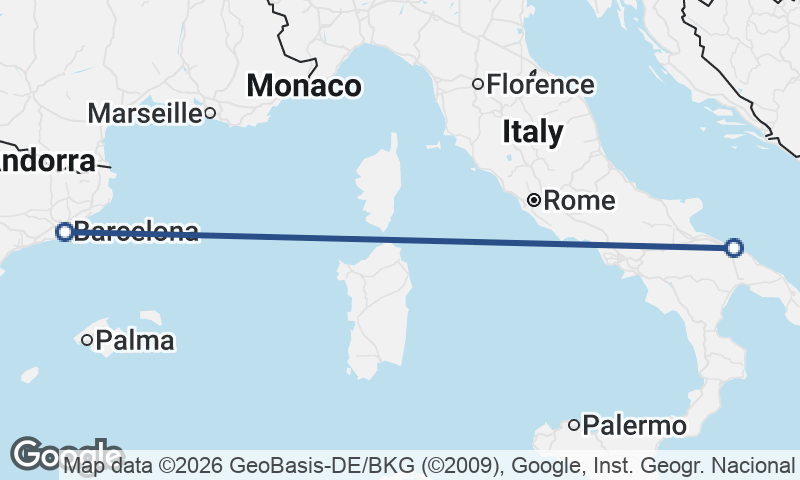 Barcelona to Bari
