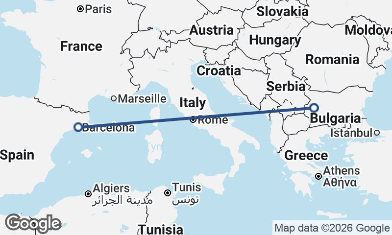 Barcelona to Sofia