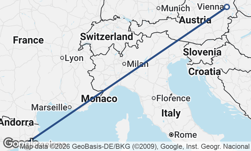 Barcelona to Vienna