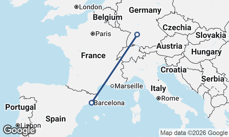 Barcelona to Stuttgart