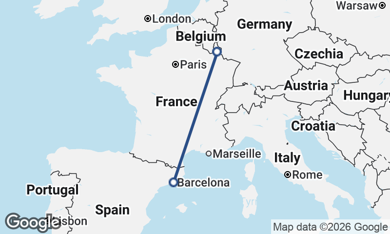 Barcelona to Luxembourg City