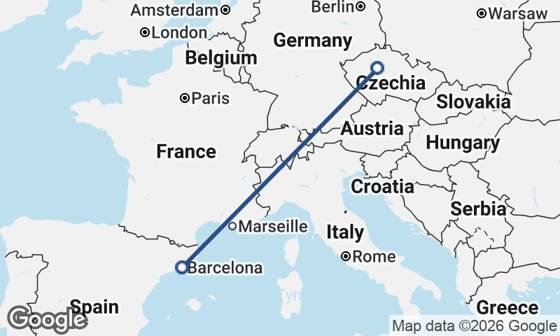 Barcelona to Prague