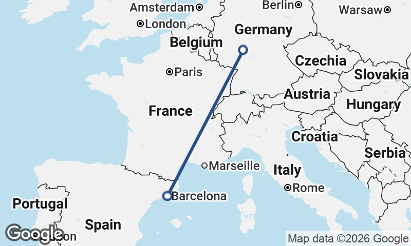 Barcelona to Frankfurt