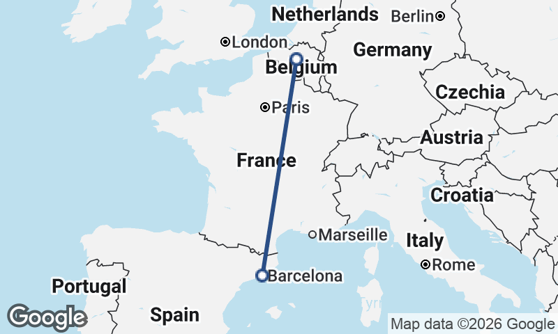 Barcelona to Brussels
