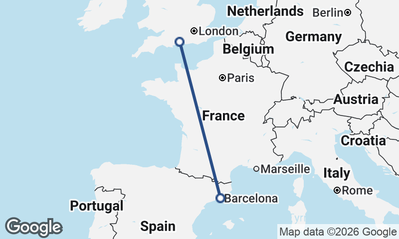 Barcelona to Southampton