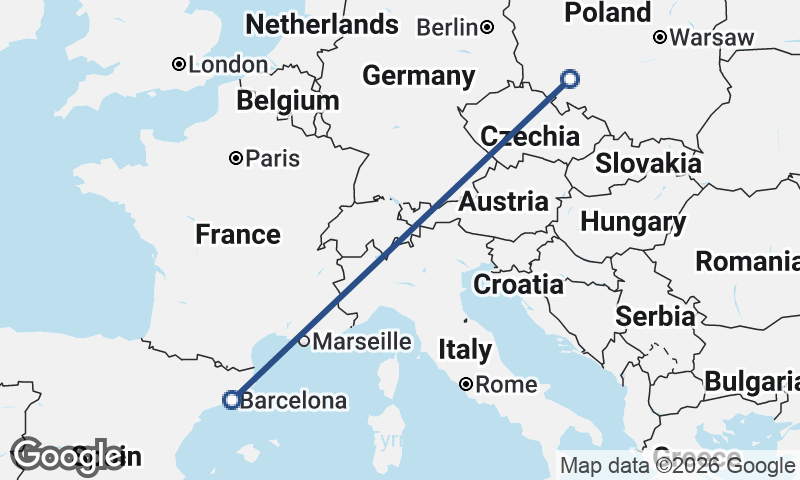 Barcelona to Wrocław