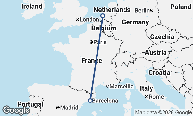 Barcelona to Rotterdam