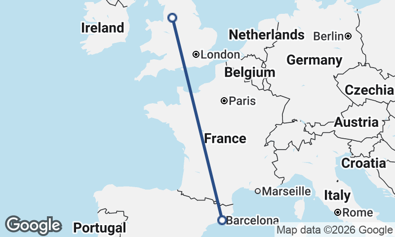 Barcelona to Manchester