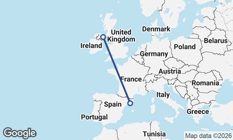 Barcelona to Belfast