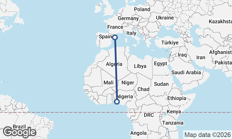 Barcelona to Lagos