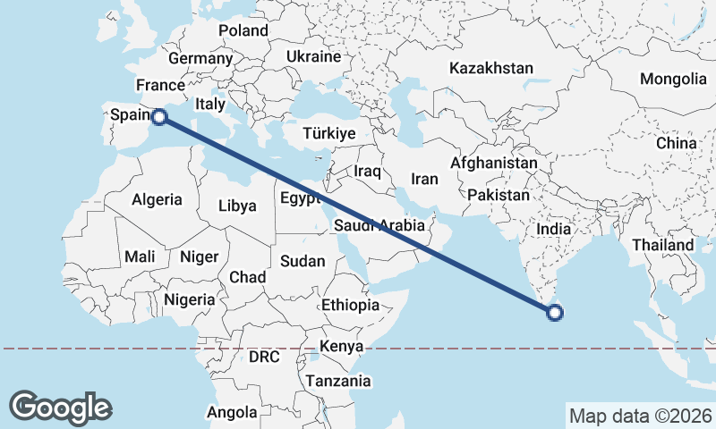 Barcelona to Colombo