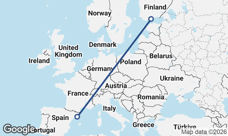 Barcelona to Helsinki