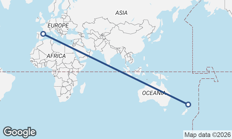 Zaragoza to Auckland