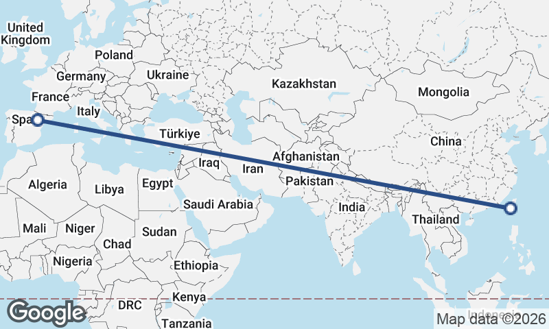 Zaragoza to Kaohsiung