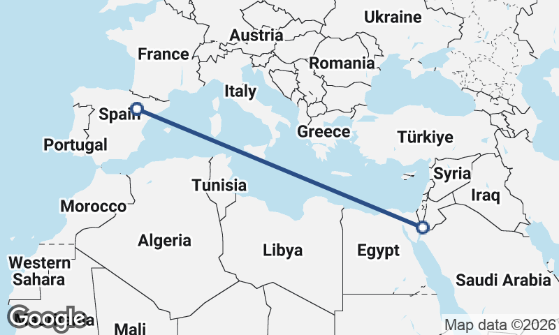 Zaragoza to Al ‘Aqabah