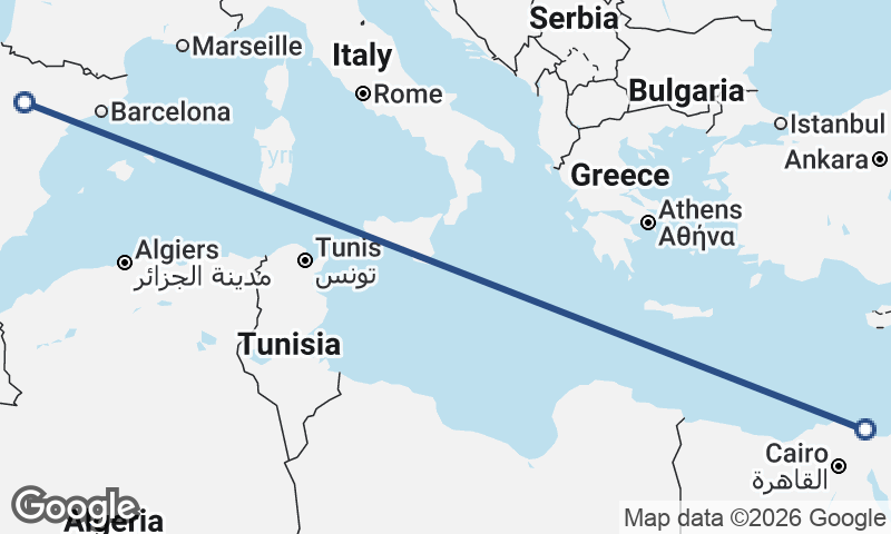 Zaragoza to Port Said