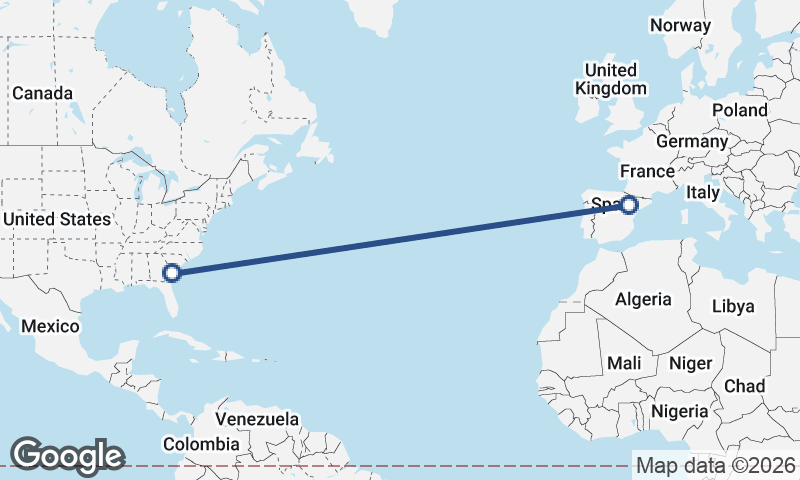 Zaragoza to Savannah