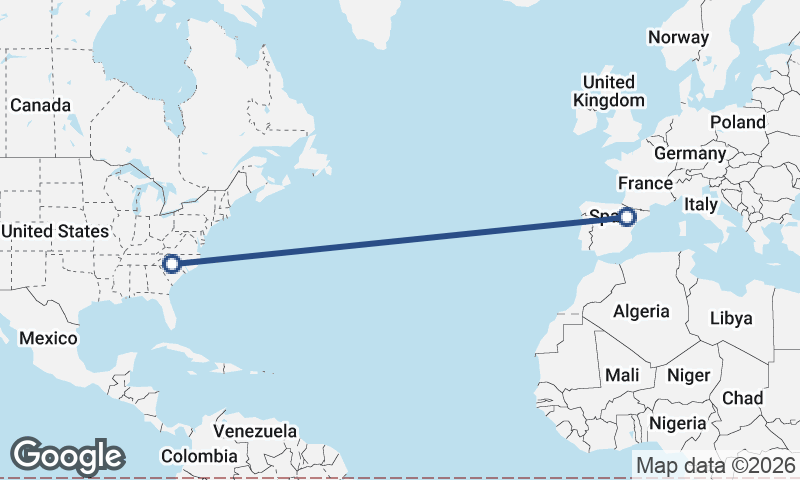Zaragoza to Charlotte