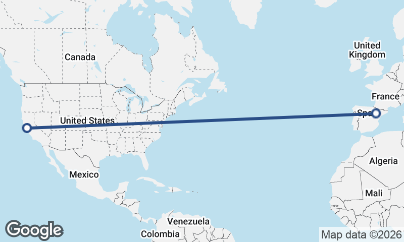 Zaragoza to San Francisco