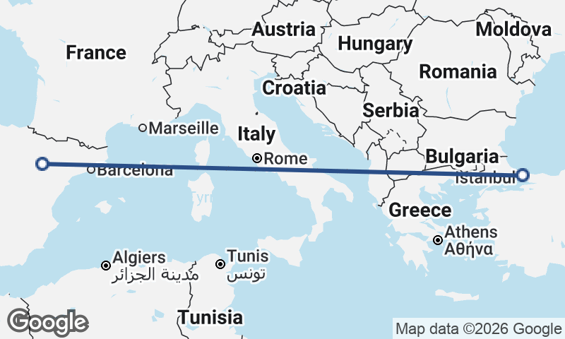 Zaragoza to Istanbul