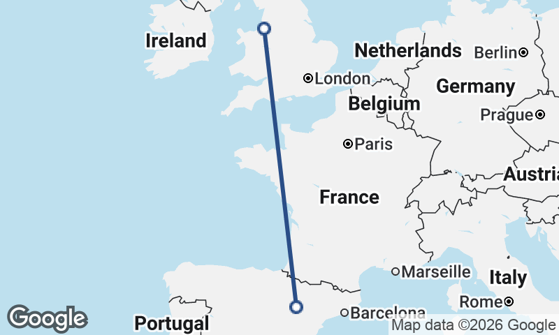 Zaragoza to Liverpool