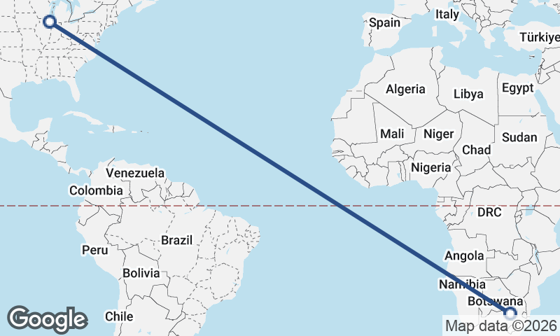 Chicago to Johannesburg