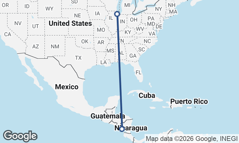 Chicago to Managua