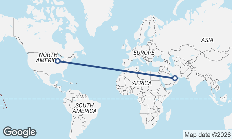 Chicago to Abu Dhabi