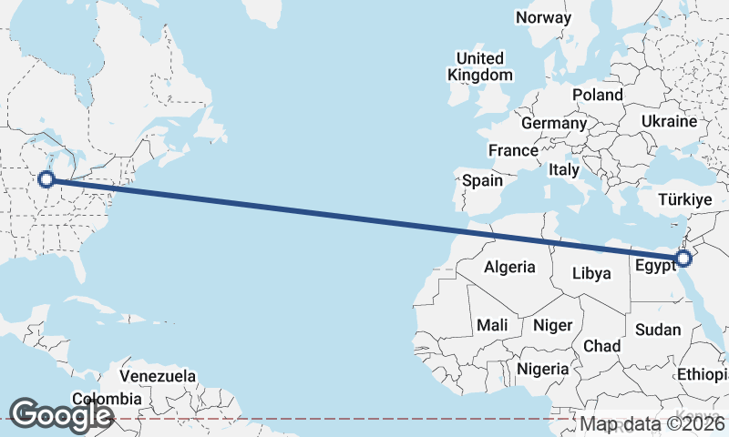 Chicago to Al ‘Aqabah