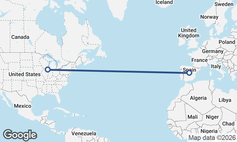 Chicago to Madrid