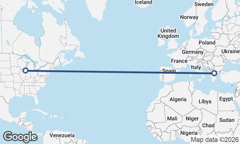 Chicago to Thessaloníki