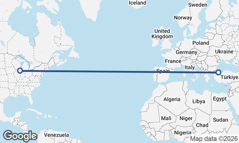 Chicago to Istanbul