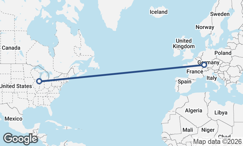 Chicago to Strasbourg