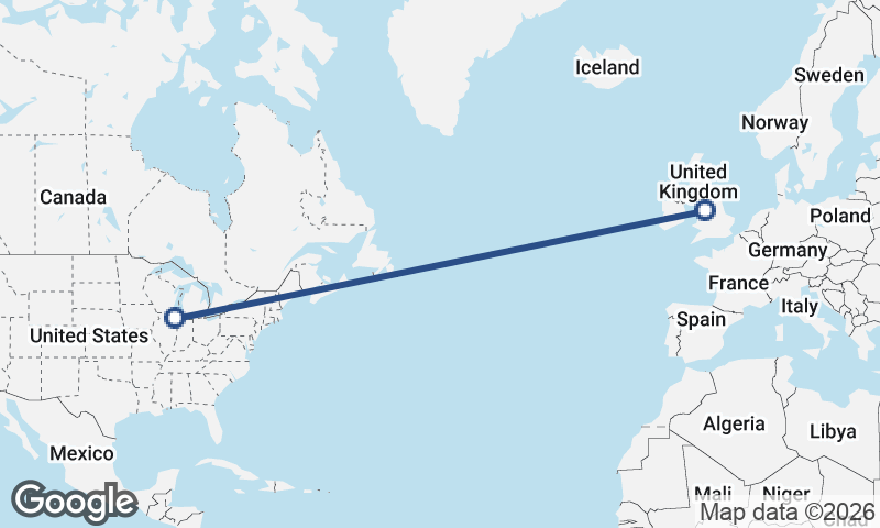 Chicago to Liverpool