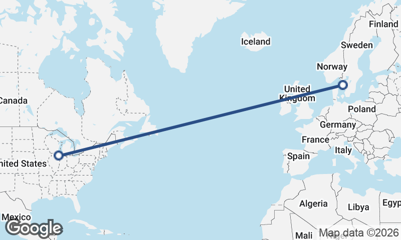 Chicago to Göteborg