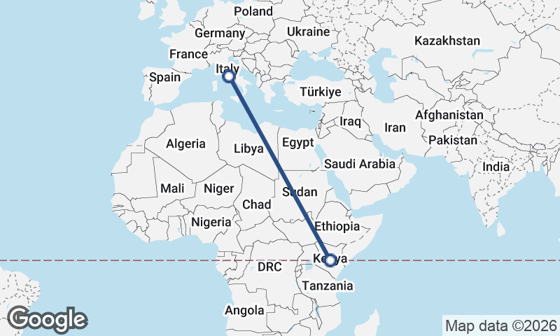 Italy to Kenya