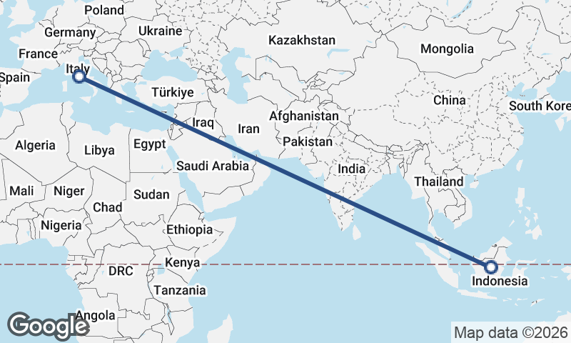 Italy to Indonesia